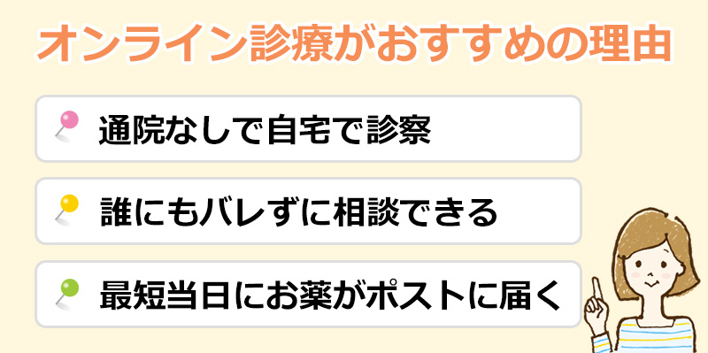 オンライン診療がおすすめの理由のオリジナル図解