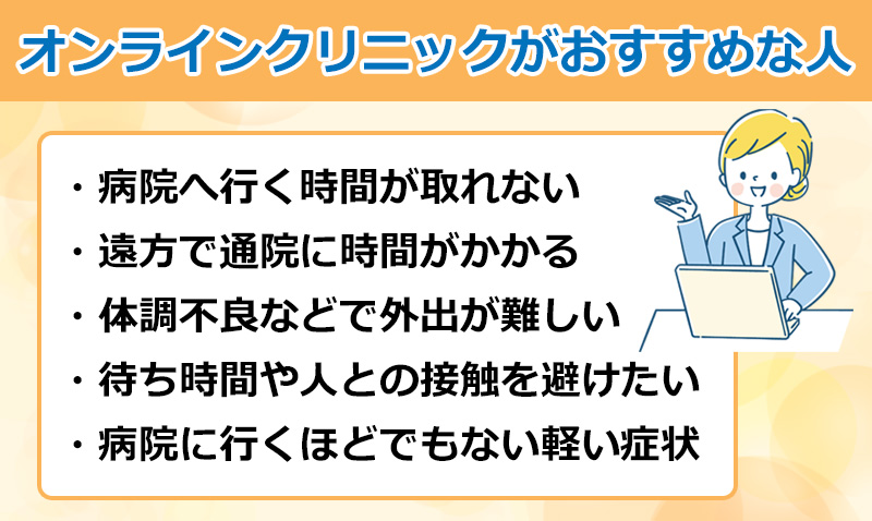 オンラインクリニックはこんな人におすすめのオリジナル図解
