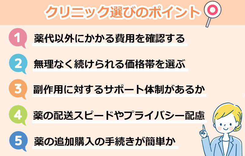 クリニック選びのポイントのオリジナル図解