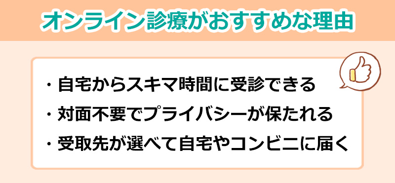 オンライン診療がおすすめな理由のオリジナル図解