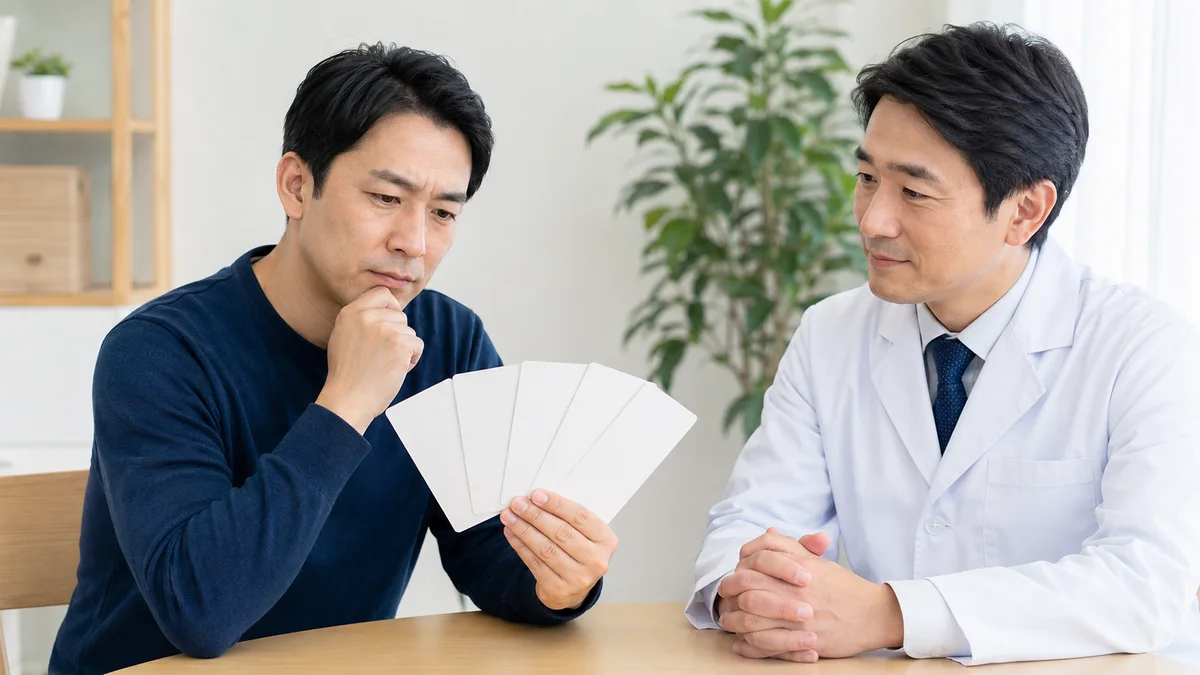 自分に合う包茎手術を選ぶ5つの比較ポイントを解説するイメージ