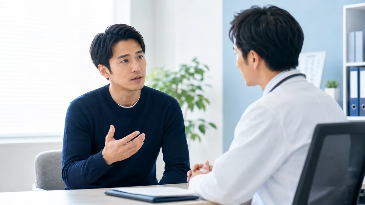 包茎の臭いや汚れで受診した方がよい症状を解説するイメージ