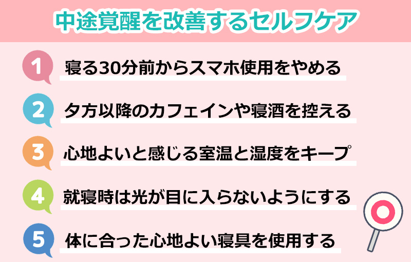 中途覚醒のセルフケアのオリジナル図解
