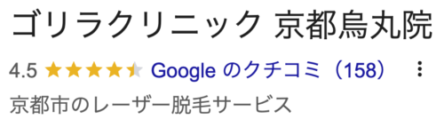 ゴリラクリニック京都烏丸院口コミ