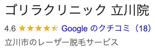 ゴリラクリニック立川院口コミ