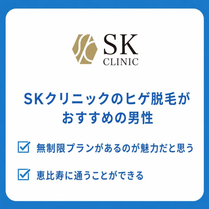 SKクリニックヒゲ脱毛おすすめの男性