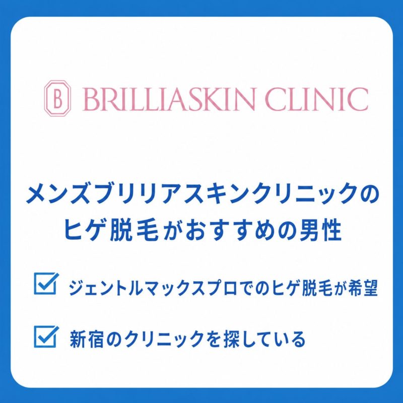 メンズブリリアスキンクリニックヒゲ脱毛おすすめの男性