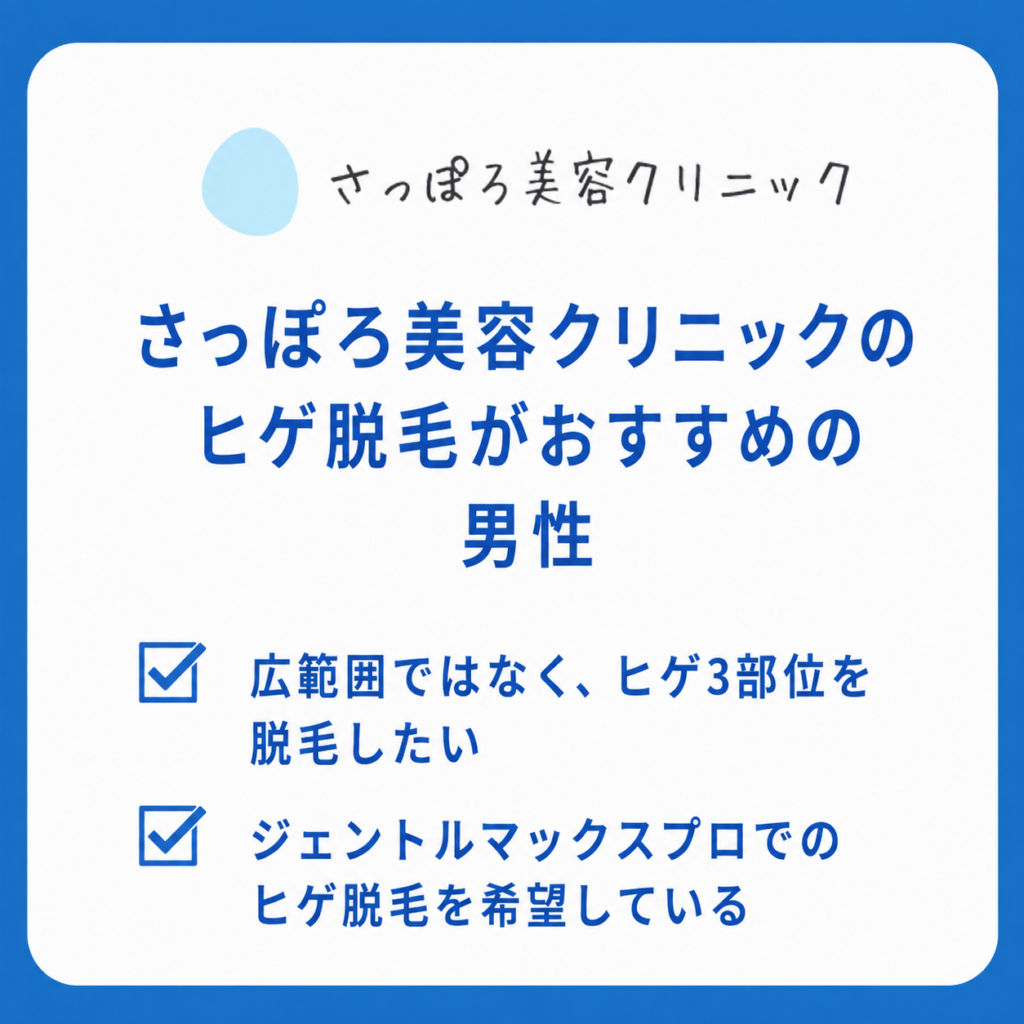 さっぽろ美容クリニックのヒゲ脱毛がおすすめの男性