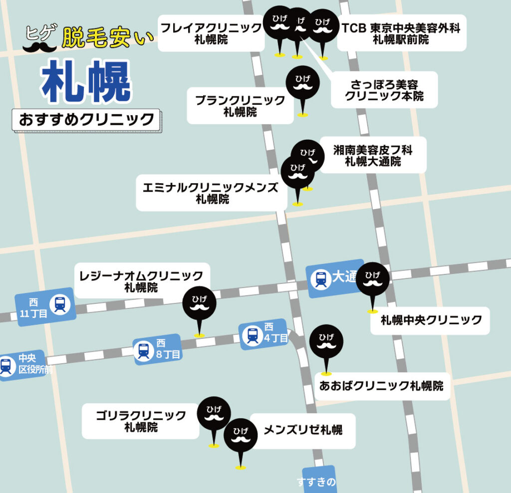 札幌のヒゲ脱毛が安いおすすめクリニック