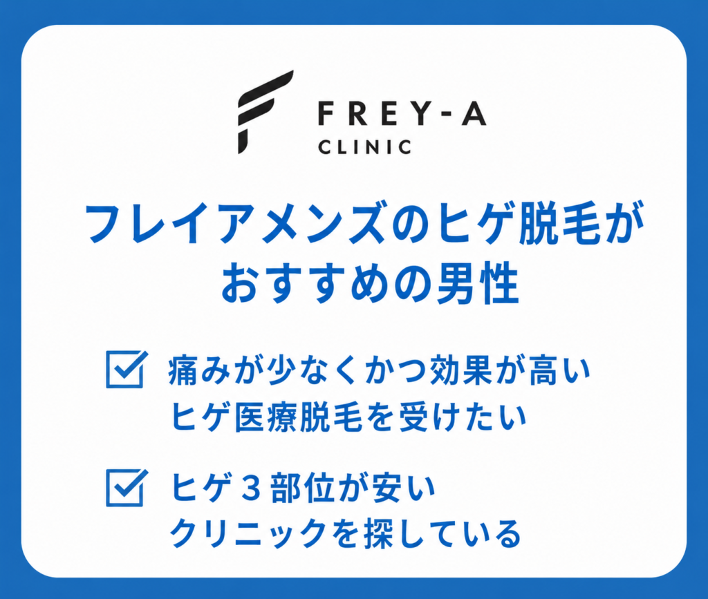 フレイアクリニックメンズのヒゲ脱毛がおすすめの男性