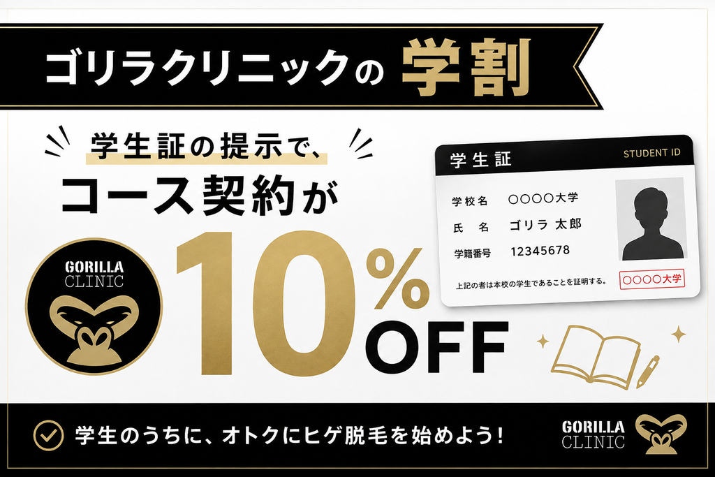 ゴリラクリニック学割キャンペーン