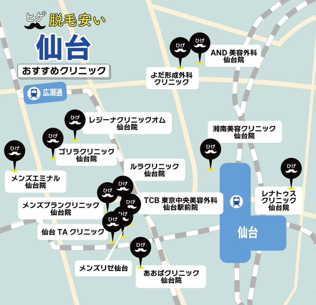 仙台のヒゲ脱毛が安いおすすめクリニック