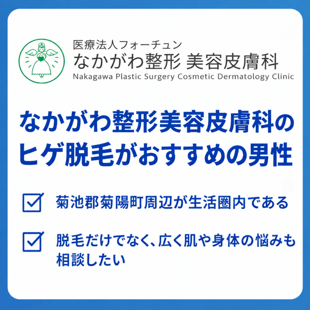 なかがわ整形美容皮膚科のヒゲ脱毛がおすすめの男性