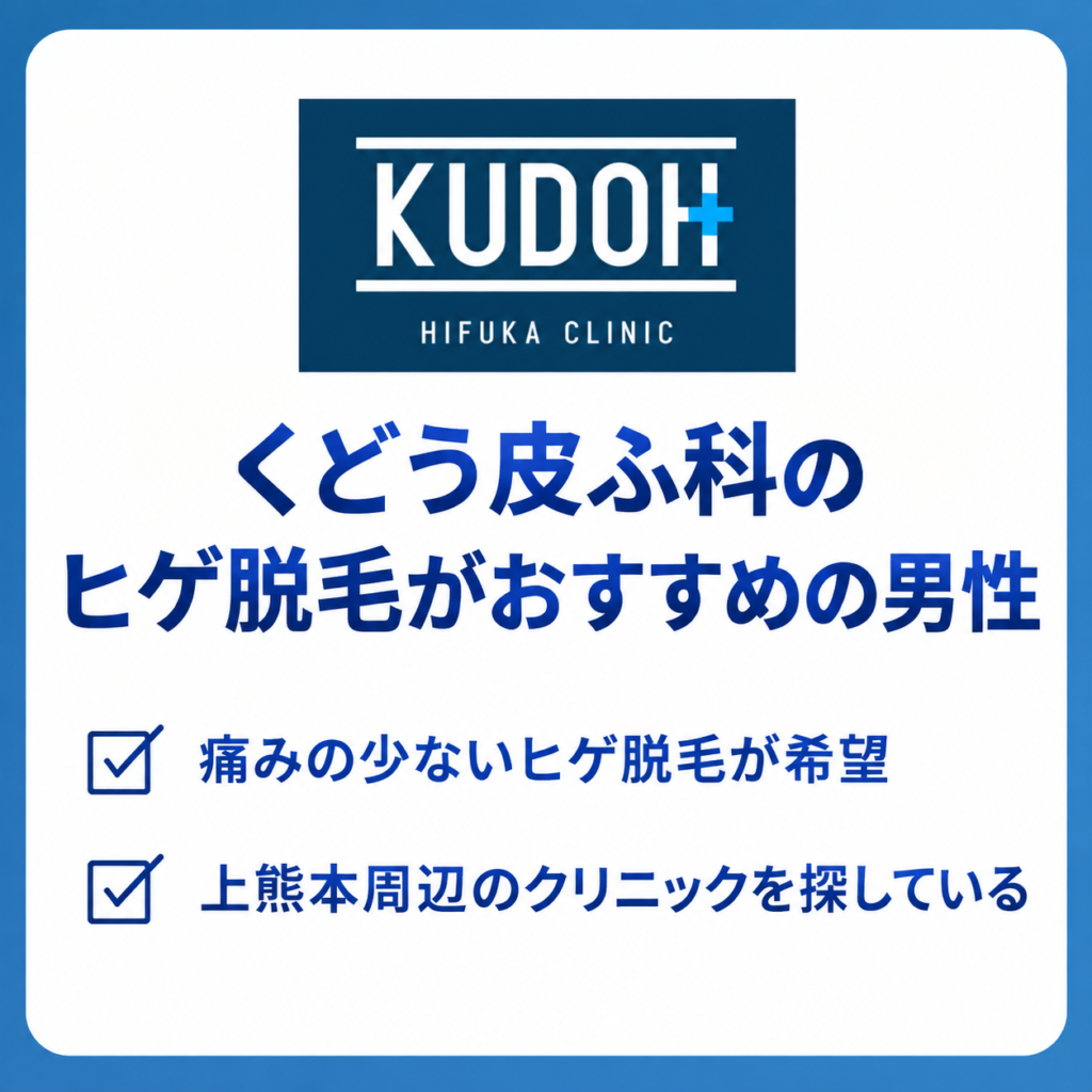 くどう皮ふ科のヒゲ脱毛がおすすめの男性