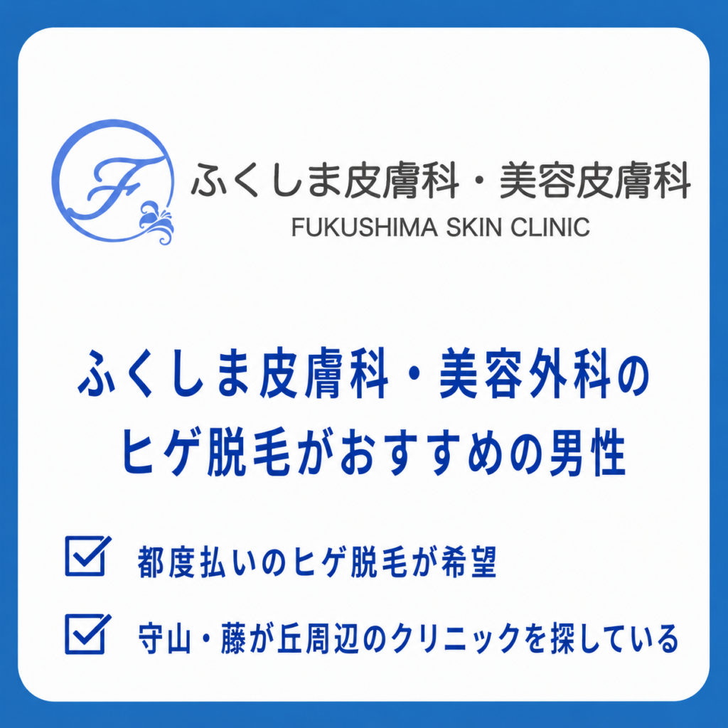 ふくしま皮膚科・美容外科のヒゲ脱毛がおすすめの男性