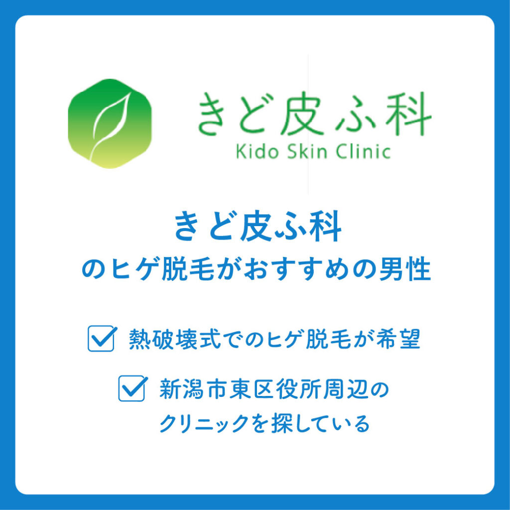 きど皮ふ科のヒゲ脱毛がおすすめの男性