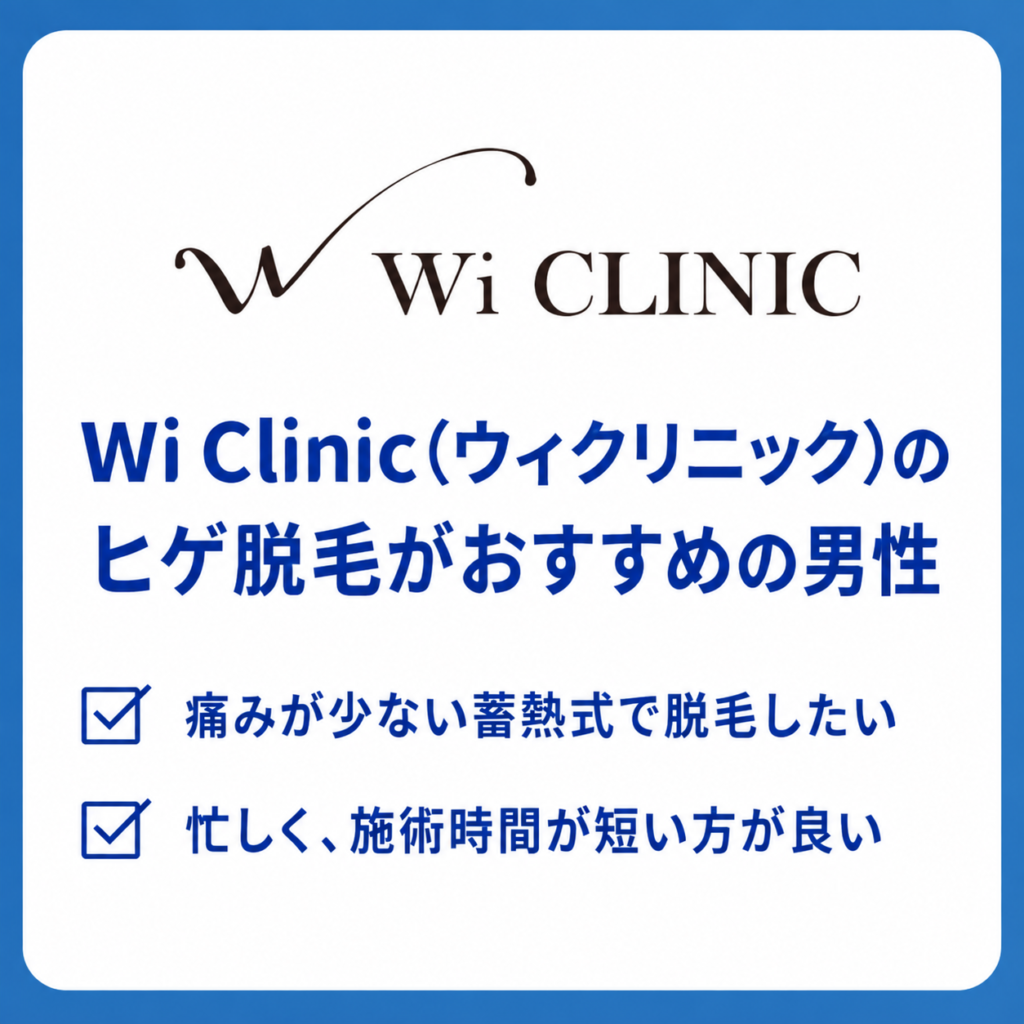 Wiクリニックのヒゲ脱毛がおすすめの男性