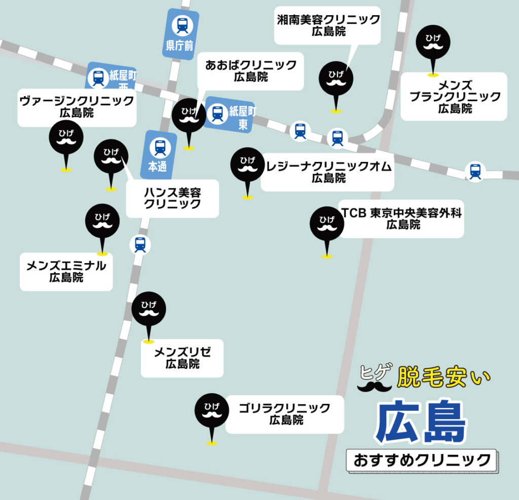 広島のヒゲ脱毛が安いおすすめクリニック