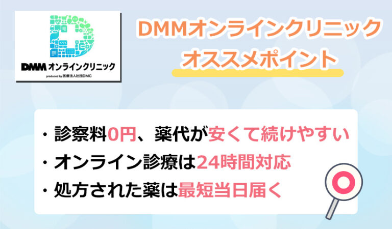DMMオンラインクリニックの特徴のオリジナル図解