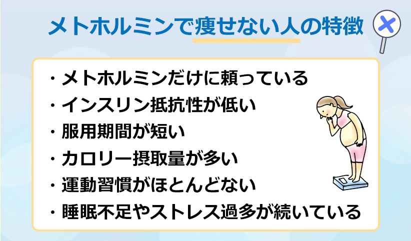 メトホルミンダイエットで痩せない人の特徴のオリジナル図解