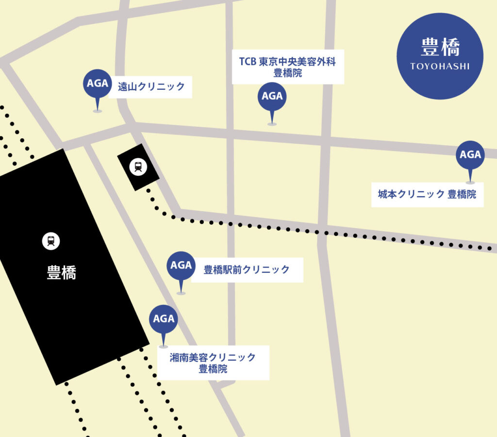 豊橋のAGA治療が安いクリニックマップ