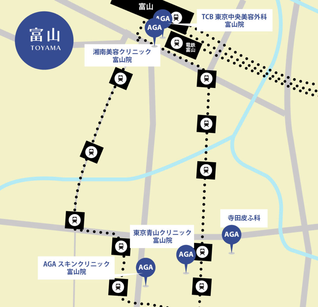 富山のAGA治療が安いクリニックマップ_富山