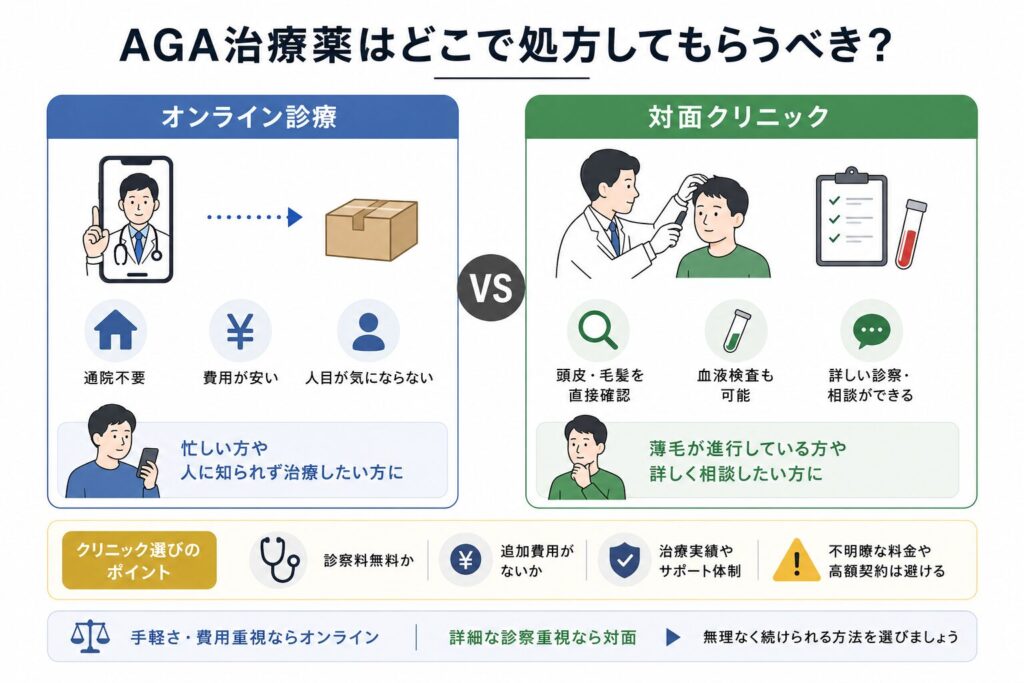 AGA治療薬はどこで処方？
