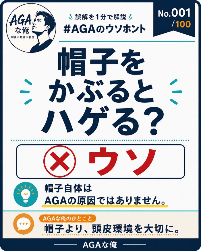 帽子をかぶると禿げるは嘘