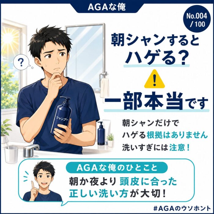 朝シャンすると禿げる？