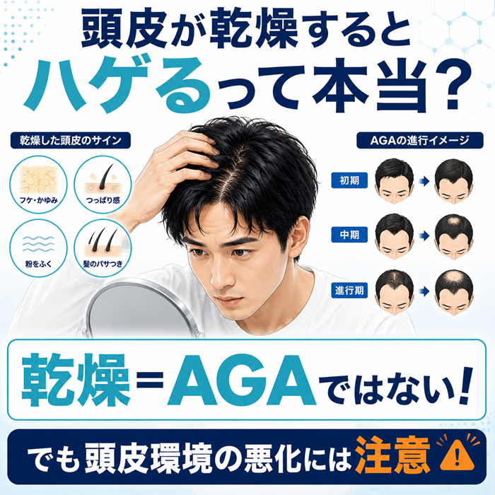 頭皮が乾燥するとハゲる？