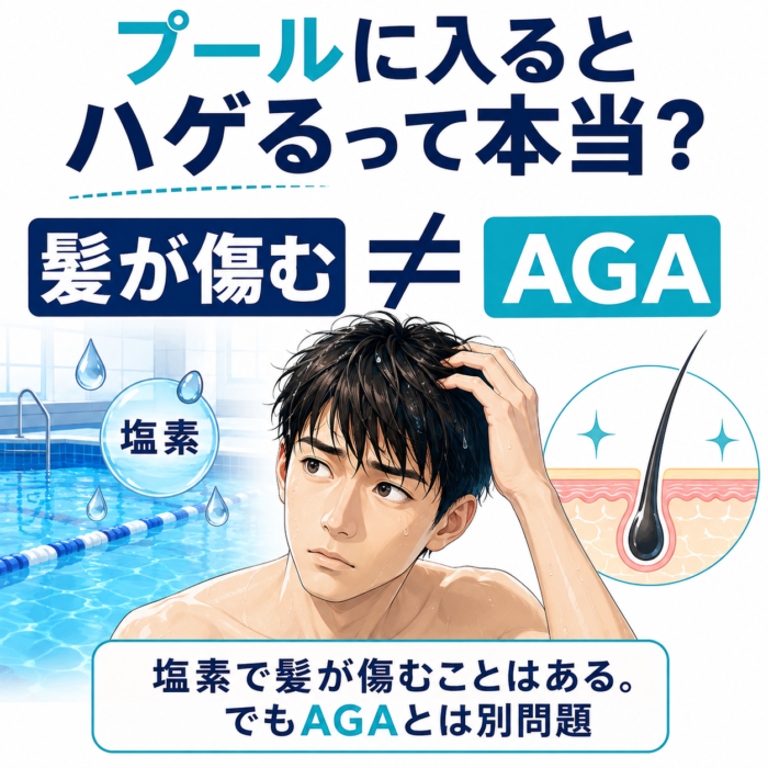 プールに入るとハゲる?