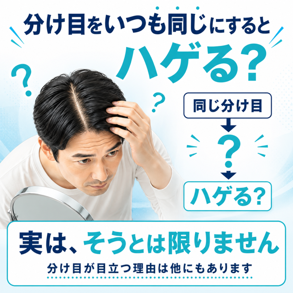 分け目を同じにするとハゲる？