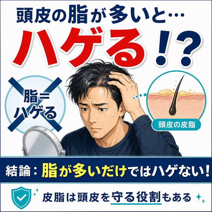 頭皮の脂が多いとハゲる？