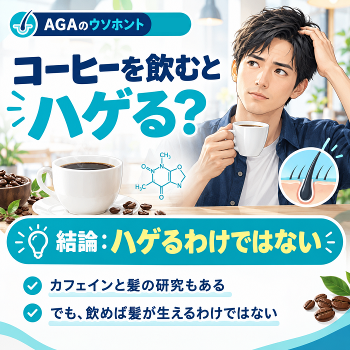 コーヒーを飲むとハゲる？