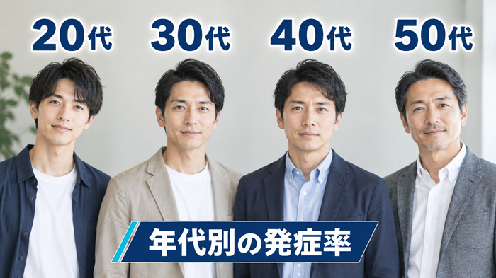 AGA年代別の発症率