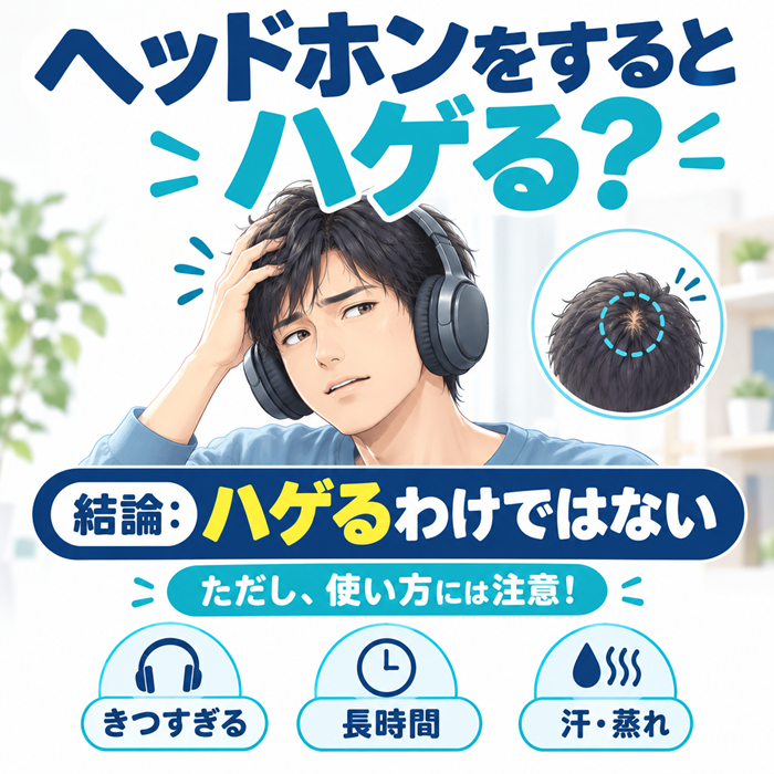 ヘッドホンをするとハゲる？